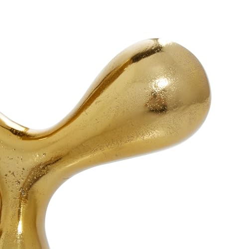 CosmoLiving by Cosmopolitan Aluminum Metal Abstract Decorative Sculpture Home Decor Statue, Accent Figurine 11" x 11" x 12", Gold