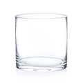 Enova Floral Clear Glass Cylinder Vase 6 x 6 Inches Round Flower Vase, Pillar Candle Hurricane Floating Candle Holder Vase, Small Floral Glass Vase for Decoration Home, Wedding Centerpiece (1 Piece) - size: 6W x 6H