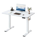 Furmax Electric Height Adjustable Standing Desk Large 40 x 24 Inches Sit Stand up Desk Home Office Computer Desk Memory Preset with T-Shaped Metal Bracket, White - color: White, size: 40 Inch