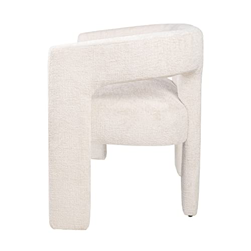 Jofran Gwen Modern Luxury Jacquard Fabric Upholstered Hallway Bedroom Sculpture Bench, 49" W X 22" D X 29.5" H, Natural - color: Natural