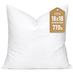 Artscope Synthetic Down Pillow Insert, 18x18 Down Alternative Throw Pillow Insert. Ultra Soft Fluffy Sleeping Pillow with 100% Cotton Cover, Decorative Pillows-White. - size: 18x18 Inch (Pack of 1)