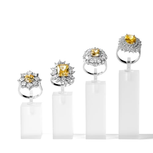 Acrylic Jewelry Ring Display Stand 4 Piece Acrylic Jewelry Ring Display Stand Showcase(Frosted Finish) - color: Frosted Finish