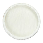 Creative Co-Op Round Decorative Wood Tray with Hobnail Edge, White - color: White, style: Tray