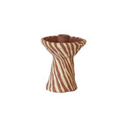 Creative Co-Op Round Decorative Hand-Painted Paper Mache Taper Holder, Brown and Beige