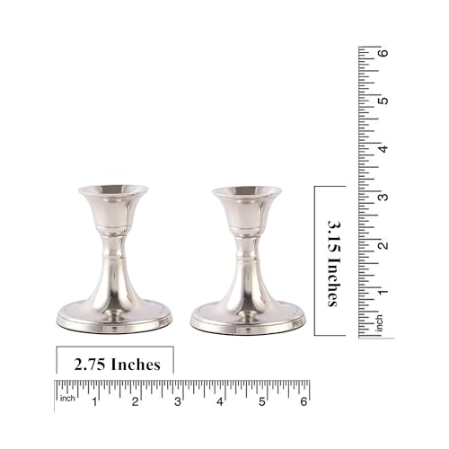 Rely+ Silver Candle Holder Set of 2 - Decorative Taper Candle Stick Candle Holder Candlestick Holders for Taper Candles Home Decor Modern Easter Candle Holders for Dinner, Party - color: Silver