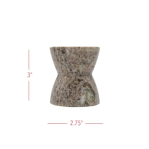 Foreside Home and Garden 3.5" Soren Light Brown Marble Premium Small Taper Candle Holder Home All Seasons Natural Modern Contemporary Living Room End Table Kitchen Dining Dinner Table Tabletop