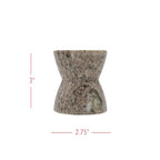 Foreside Home and Garden 3.5" Soren Light Brown Marble Premium Small Taper Candle Holder Home All Seasons Natural Modern Contemporary Living Room End Table Kitchen Dining Dinner Table Tabletop