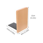 jojofuny Wooden Bookend Simple Small Book Stand 13x8cm Beech Wood Thickened Book Stopper for Desk Shelf Office Bookshelf Accessories