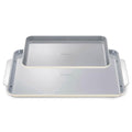 Caraway Non-Stick Ceramic Baking Sheet Duo - Naturally Slick Ceramic Coating - Non-Toxic, PTFE & PFOA Free - 18 x 13" Large & 15 x 10" Medium - Cream - color: Cream, size: Baking Sheet Duo