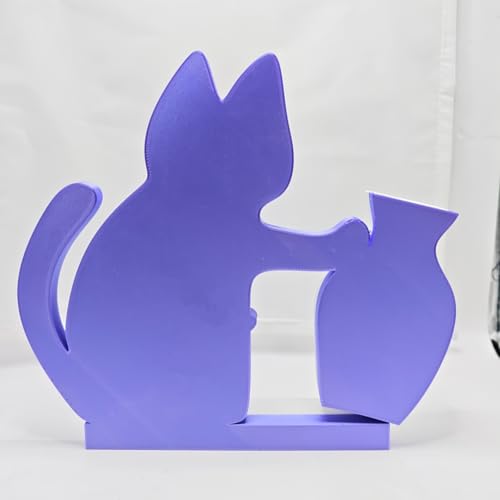 Cat Push Flower Vase for Home Decor Cute Vases for Table Room Decor Unique Lollipop Vases for Women Big Purple White - size: Big Purple White