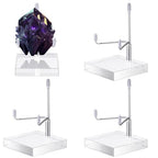 Suzile 4 Pcs Adjustable Metal Arm Display Stand Easel with Acrylic Base Rock Display Easel Holder Acrylic Crystal Clear Plate Stand for Geodes Mineral Agate (Silver, 2 x 2 x 3 Inch) - color: Silver, size: 2 x 2 x 3 Inch