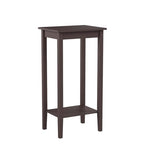 Yaheetech Side Table Set of 2, Wooden End Tables with Storage Shelf and Solid Wood Legs, 29in High Telephone Table Narrow Sofa Side Tables for Living Room/Small Spaces/Hallway/Study, Dark Coffee - style: Double
