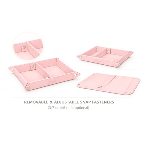 UnionBasic Medium Valet Tray, Jewelry Tray for Rings Watches Earrings, Entryway Catchall Caddy for Coins Keys Change, Nightstand Bedside Valet Holder, Trays for Electronic Gadgets, Candy Pink Plus - color: Candy Pink, size: 9.5" x 7.9" x 2"
