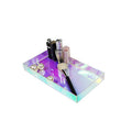 Iridescent Acrylic Tray 10.5" x 5.5", Vanity Tray for Dresser with Non-Slip Base, Small Bathroom Countertop Organizer for Makeup Perfume Jewelry, Cute Aesthetic Gift for Women, Purple