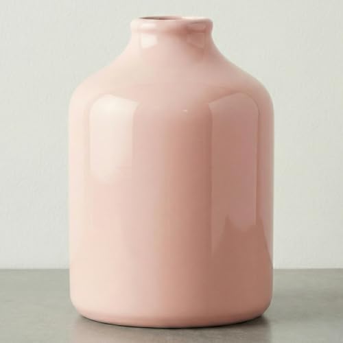Sunddo 8 Inch Modern Ceramic Vase - Cute Pink Vases for Centerpieces - Minimalist Decorative Flower Vase for Living Room, Coffee Table, Dining Table, Book Shelf Decor, Mantel Decoration - color: Pink, size: 8 inch