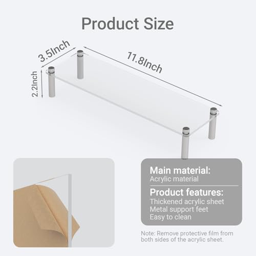 Acrylic Riser, Display Stand Clear Shelf for Cupcake Food Desserts Holder Cosmetic Products Tabletop Use and More (Small) - size: 1-Piece