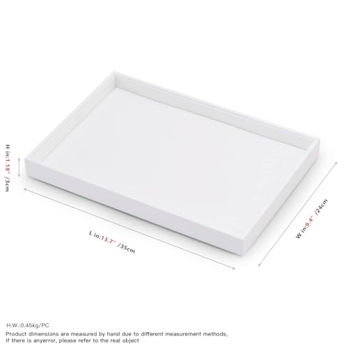 Oirlv Premium White Leather Stackable Jewelry Tray Flat Jewelry Organizer Tray for Jewelry Accessory Trade showcase - color: White, size: Flat Tray