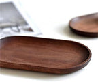2 Pack Solid Wood Serving Platters and Trays of Natural Wood with Edge,Rectangular Avoid Sliding and Spilling Food (Walnut Trays x 2Pack) - color: Walnut Trays 2pack