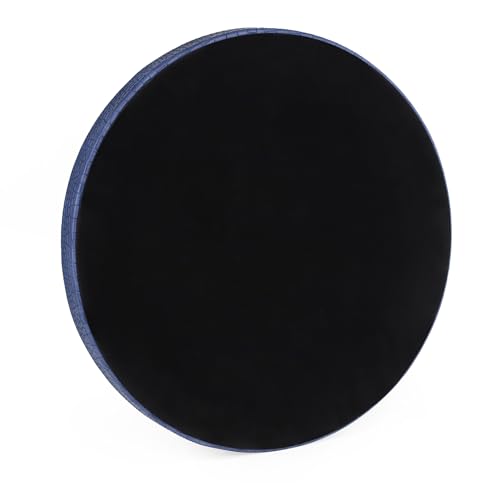 HofferRuffer Round Serving Tray 20'', Elegant Faux Leather Circle Ottoman Table Tray, Serve Tea Coffee Breakfast in Bedroom Living Room Kitchen (Blue, 20") - color: Blue, size: 20"