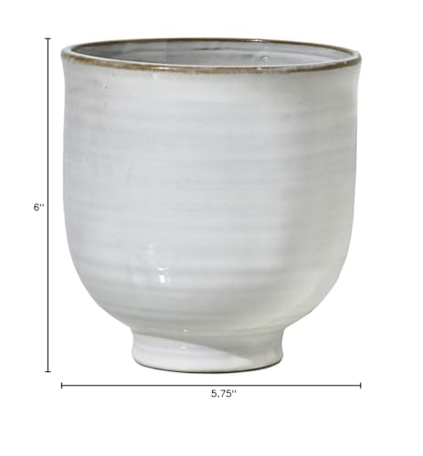 Serene Spaces Living Medium Glazed Ceramic Pedestal Bowl- Centerpiece for Vintage Weddings, Events, Measures 6" Tall and 5.75" Diameter - color: 5.75" Pedestal Bowl, 1 Pc