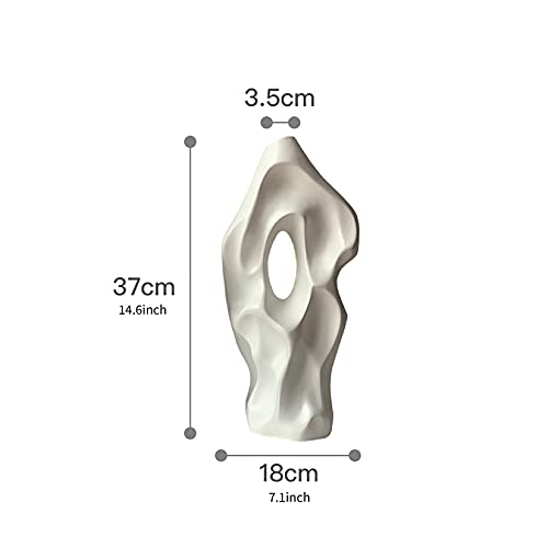 Abstract Ceramic Vase, Modern Flower Arrangement Vases Decor for Home Office Living Room Ornaments,White - color: White