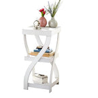 The Lakeside Collection Distressed Twisted Wood Accent Table - Distressed White - color: Distressed White