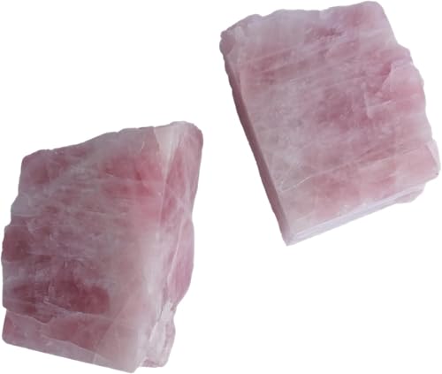 Heavy Duty Rose Quartz Bookends - Decorative Stone Book Ends 3-4 Lbs, for Office Home Decor, Large Book Holder Gift (1 Pair, 4-6.5" Height with Non-Slip Bumpers) - size: 3-4LBS