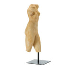Creative Co-Op Resin Female Body Figure on Metal Stand, Plaster Finish, Natural - color: Natural