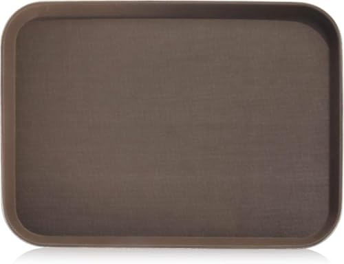 New Star Foodservice Restaurant Grade Non-Slip Tray, Plastic, Rubber Lined, Rectangular (Brown, 16-Inch x 22-Inch) - color: Brown, size: 16-Inch x 22-Inch