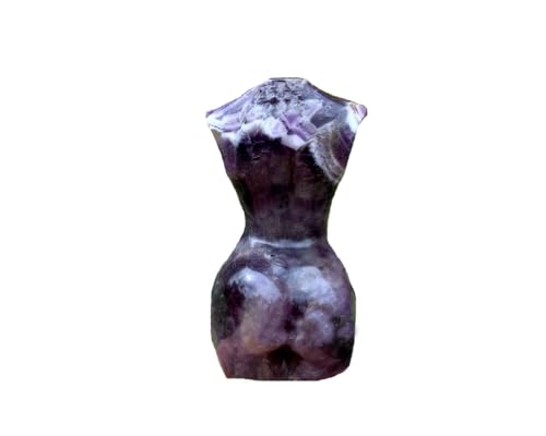 Natural Amethyst Crystal Female Model Figurine Hand Carved Body Sculpture Statue Gemstone Small Figurine Reiki 3 Inch Home Office Decor Ornaments 100-150 Grams - color: Amethyst