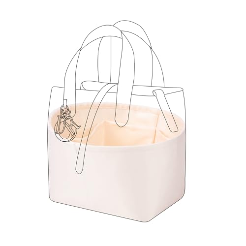 DGAZ Silk Purse Organizer Insert Fits Dior Toujours Vertical Tote Bags，Silky Smooth Bag Organizer，Luxury Handbag & Tote Shaper(Craie,Small) - color: Craie, size: Small