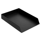 Amazon Basics Rectangular Plastic Desk Organizer, letter size Tray, 2-Pack, 9.7 x 2.2 x 13 inches, Black - color: Black, size: 2 Pack