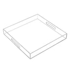 Clear Sturdy Acrylic Serving Tray with Handles - 14x14Inch - Coffee, Appetizer, Breakfast, Butler Tray - Kitchen Countertop & Makeup Drawer Organizer - color: Clear, size: 14" x 14" x 2"