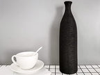 Modern Black Ceramic Vase, 13.3 inch Small Narrow Neck Vases, Ceramic Flower Vases Decorative, Fireplace, Table Decor, Modern Farmhouse Decor Vase