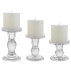 6-Piece Set of Glass Candlestick, Crystal Candlestick Holder Holder and Conical Candle, Christmas Candle Holder Decoration, Family Living Room Wedding Candle Holder (Clear 2sets) - color: Clear 2sets
