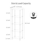 Clear Acrylic Side Table, 15.7" L x 11.8" W x 50.7" H, 5-Tier End Table for Living Room, Small Modern Bedside Tables Nightstand for Bedroom, Home Decor Accent Table - size: 5 Tier 1-Pack