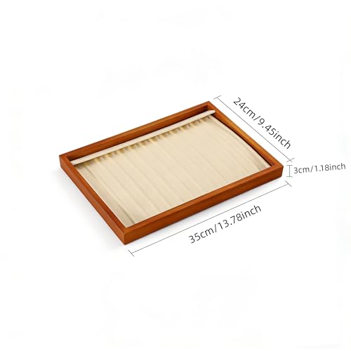 13 Hooks Necklace Organizer Large Jewelry Trays for Drawers Stackable Necklace Pendant Jewelry Display for Vendors Jewelry Drawer Organizer Inserts (13.78" L x 9.45" W x 1.18" H) Old Lace - color: Old Lace, size: Necklace Tray1-W 9.45" x H 1.18"x L 13.78"