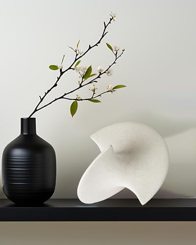 UPWOIGH Large White Ceramic Inspired Art, 9.45x8.6x9.45 in Handmade Premium Personalized Ceramic Balancing Sculpture for Living Room,Table Décor,1Pack - color: White Ceramic Inspired Art