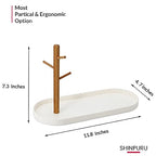 Shinpuru Key Tray & Key Bowl, Jewelry Tray with Wood 3-Tier Hanging Organizer - Multi-Functional Entryway Tray, Perfect for Key Bowl, Ring Holder, Jewelry Dish Organize (White Oval) - color: White Oval