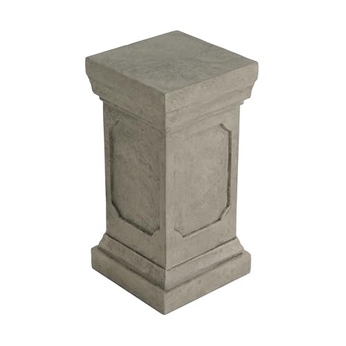 Christopher Knight Home Classic Square Flower Stand 19.25" Pedestal Plant Stand Indoor Outdoor Display Table for Ferns Orchids Sculptures with MGO Construction Brushed Finish, Light Gray - size: 19.25"
