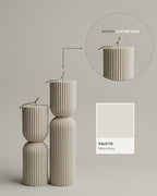 LAWA Hourglass Pillar Candle - Large Beautiful Handmade Pillar Scented Soy Wax Candle Elegant Bubble Aesthetic Candle Housewarming Gift Home Room Shelf Decor Idea Moon Gray (Set of 2) - color: Moon Gray
