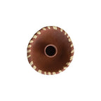 Creative Co-Op Round Decorative Hand-Painted Paper Mache Taper Holder, Brown and Beige