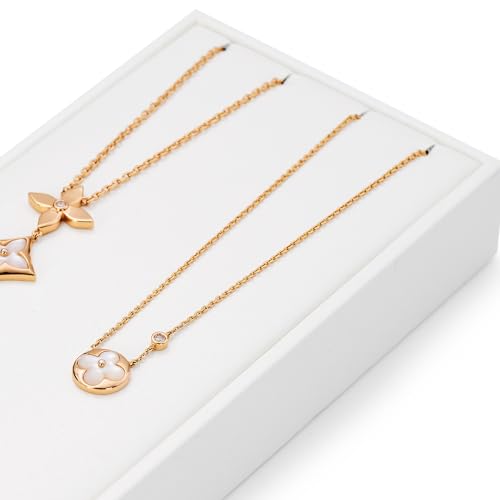 2 Slot PU Leather Necklace Jewelry Stand Pendant Drawer Jewelry Organizer Tray Bracelets Display Holder (White) - size: 3.15" x 6.3" x 0.98"