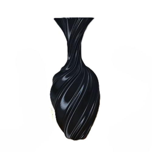 Twisted Abstract Ceramic Vase, Modern Nordic Minimalist Light Luxury Home Decor, Artistic Floor Vase & Flower Centerpiece, 9.84 Inch (Black) - color: Black
