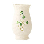 Belleek Kylemore Vase - White Flower Vase Handcrafted Fine Parian China Shamrock Irish Decor, 3.1 x 7 Inches