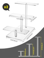 NiHome Acrylic Stand for Lego Speed Champions Display 3 Layer, Lego Car Display Case with 6 Cars Capacity, Figurine Display Shelf Riser for Collectibles & Room Decor, Perfume Riser Holder, 2 Pack