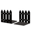 Peacoblue Metal Bookends for Shelves, Modern Decorative Heavy Duty Study Book Support Stoppers for Office, Desk, Shelf, Room 5.3"x4.3"x4.9" Cast Iron Simple Tall Bookends, 1 Pair (Farmhouse Fence) - style: Farmhouse and Fence