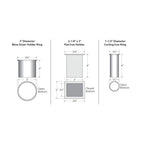 Premium Salon Appliance Stainless Steel Holder Package - 3" Blow Dryer Ring, 1-1/2" Curling Iron Ring, and Flat Iron Organizer Set - size: Pack with 1-1/2" Curling Iron Ring
