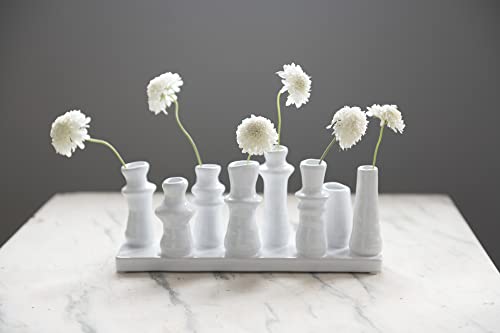 Bloomingville Stoneware Multi Vase with 8 Sections, White