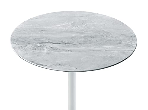 Small Drink Table,Height Adjustable Pedestal Table, Martini Tables, Side End Tables with Round Marble Top,Increase Size and Weighted Base for Living Room,Bedroom,Small Spaces - Gray - color: Marble-adjustable 1#